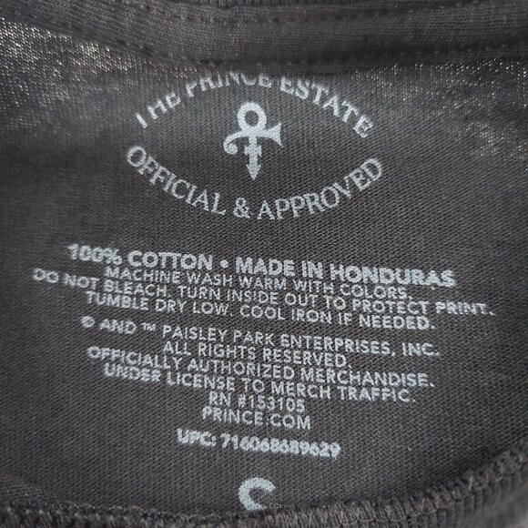 Prince Purple Rain Graphic Black T-Shirt Men's Small 100% Cotton Music Band - Picture 5 of 6